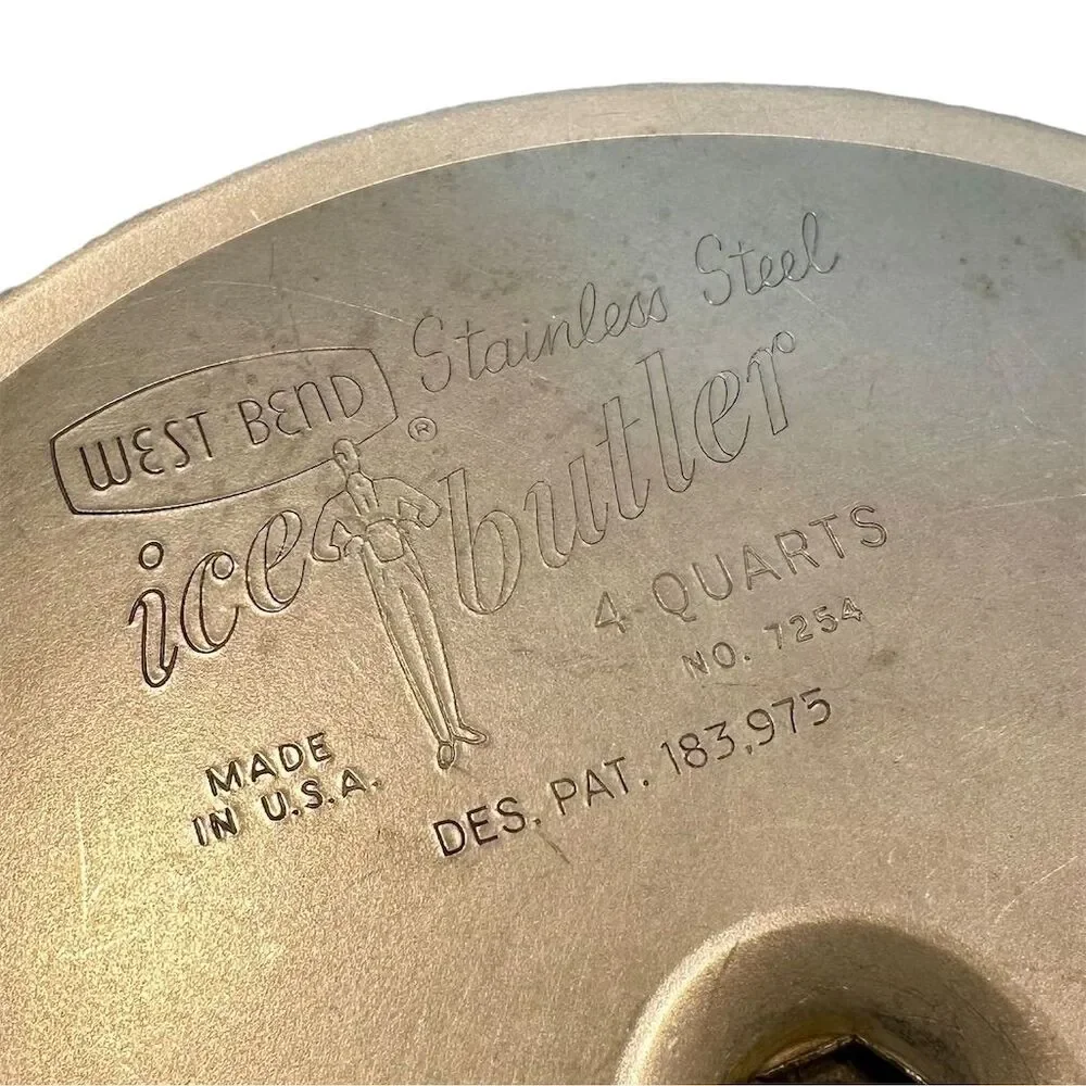 1950's West Bend Ice Butler Stainless Steel Insulated Ice Bucket 4qts
